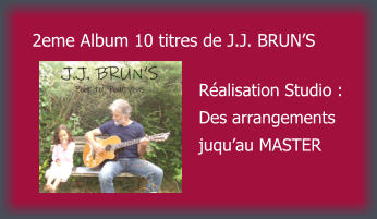 2eme Album 10 titres de J.J. BRUN’S Réalisation Studio : Des arrangements juqu’au MASTER